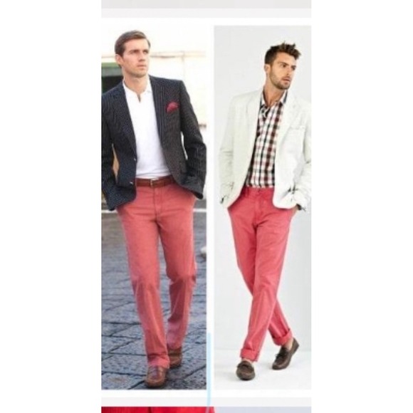 Tommy Armour Other - Tommy Bahama Borocay Coral Pink Chino Pants  34x32 Straight Prep Luxury
